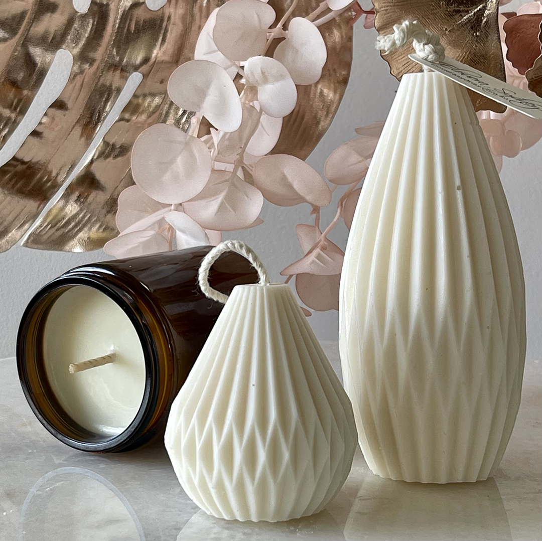 Origami Lantern, Pear & Amber Trio