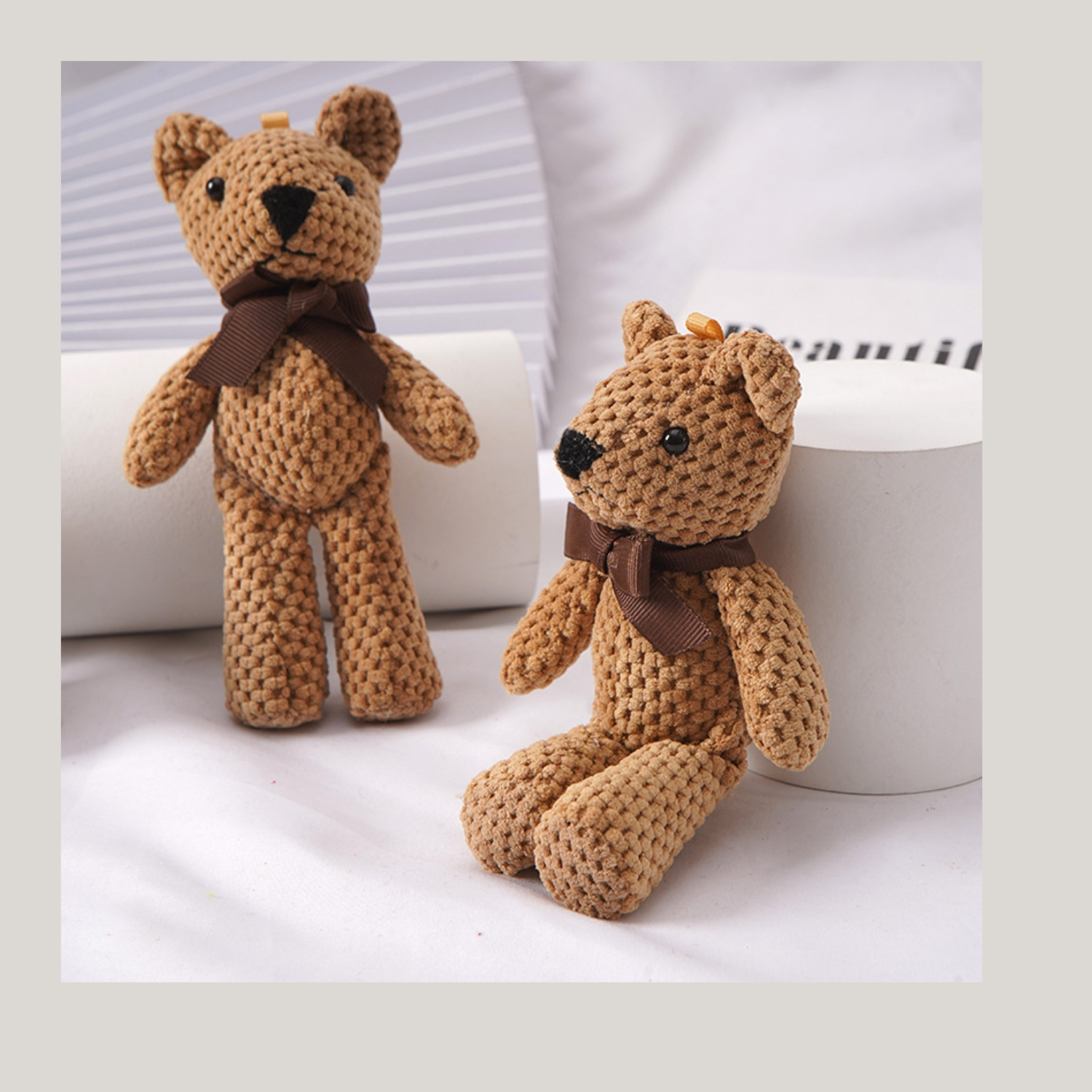 Cute Bear Keychain – Plush Hanging Bag Charm