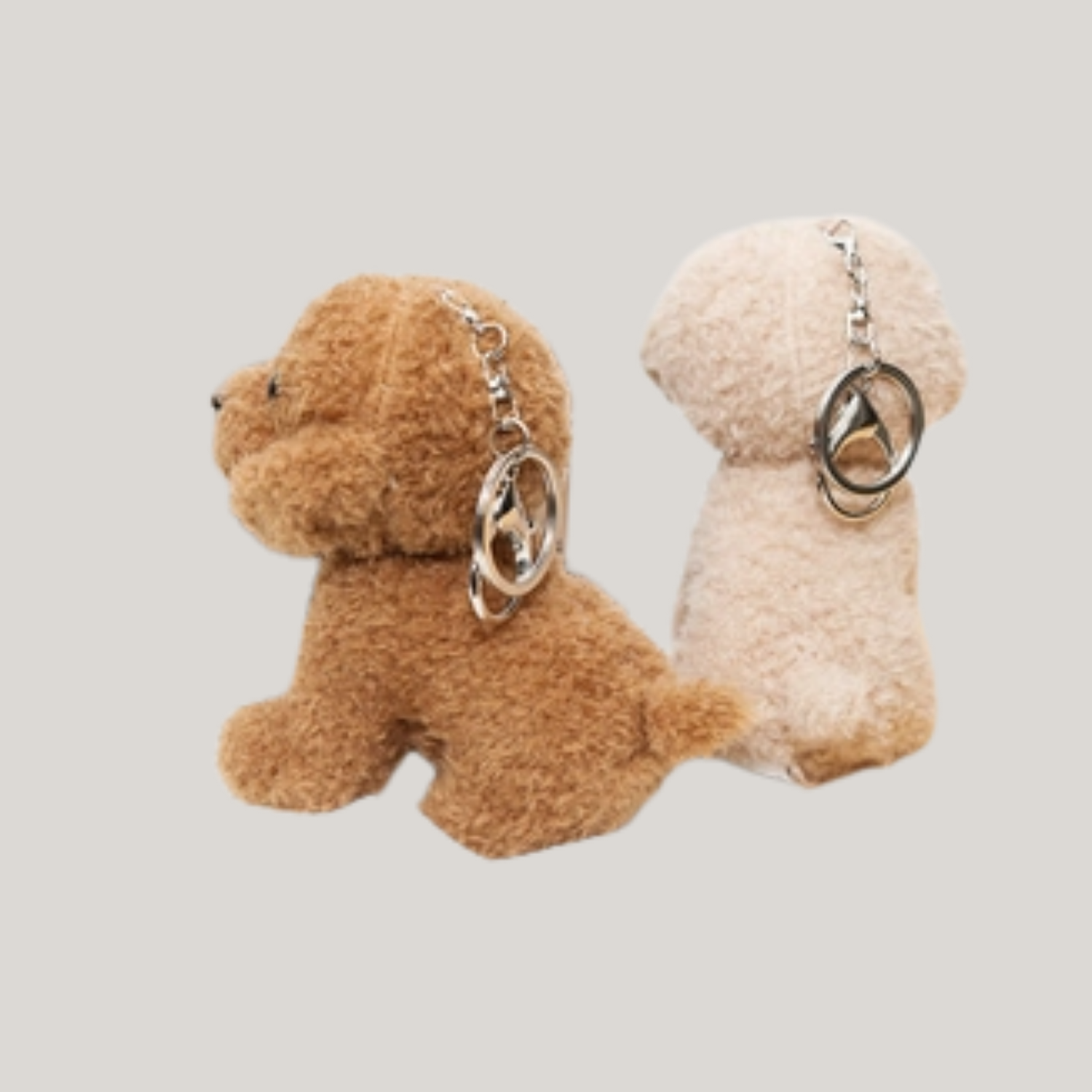 Cute Dog Keychain – Plush Bag Charm (Brown & Red)