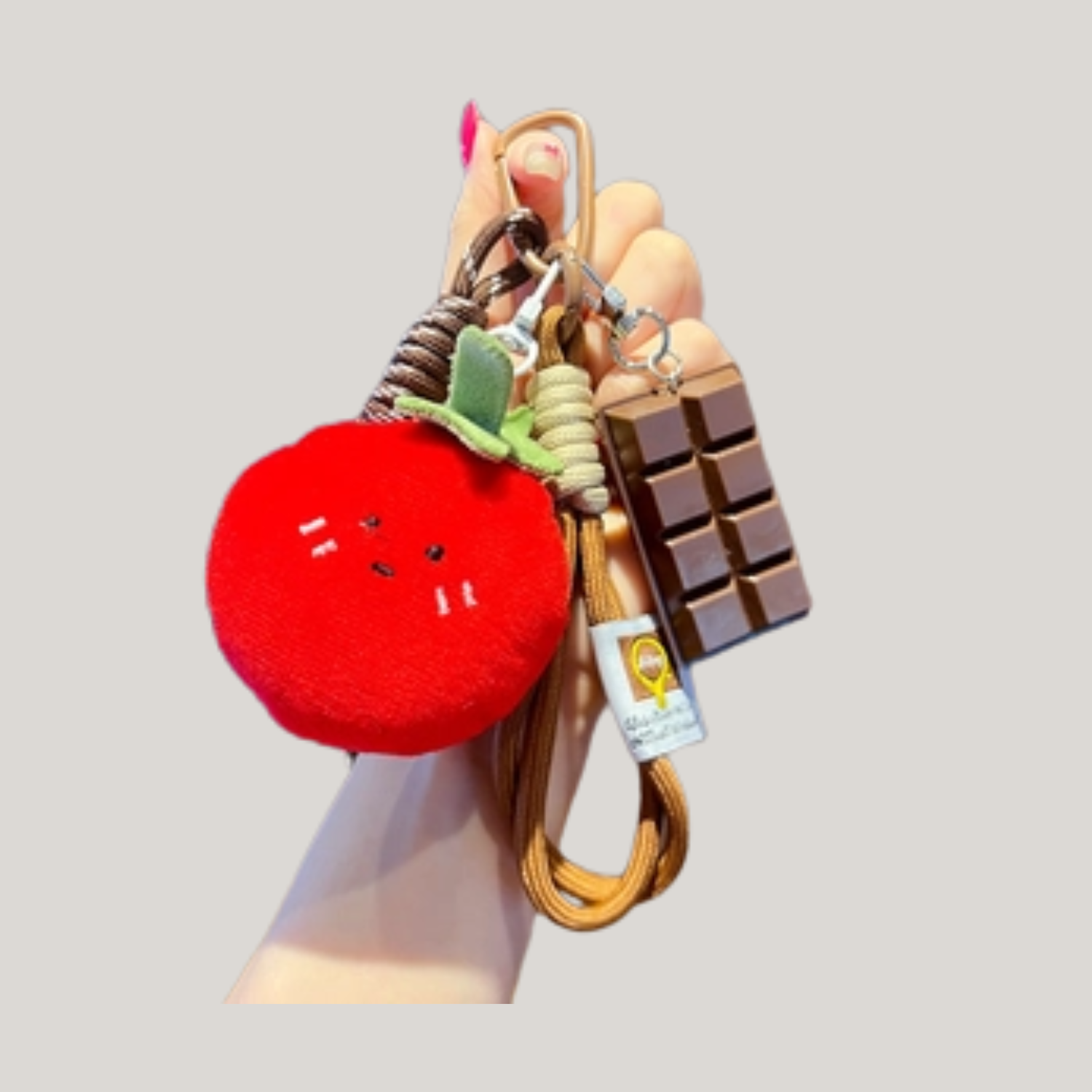 Cute Food Keychain – Chocolate, Croissant & Pretzel Bag Charms