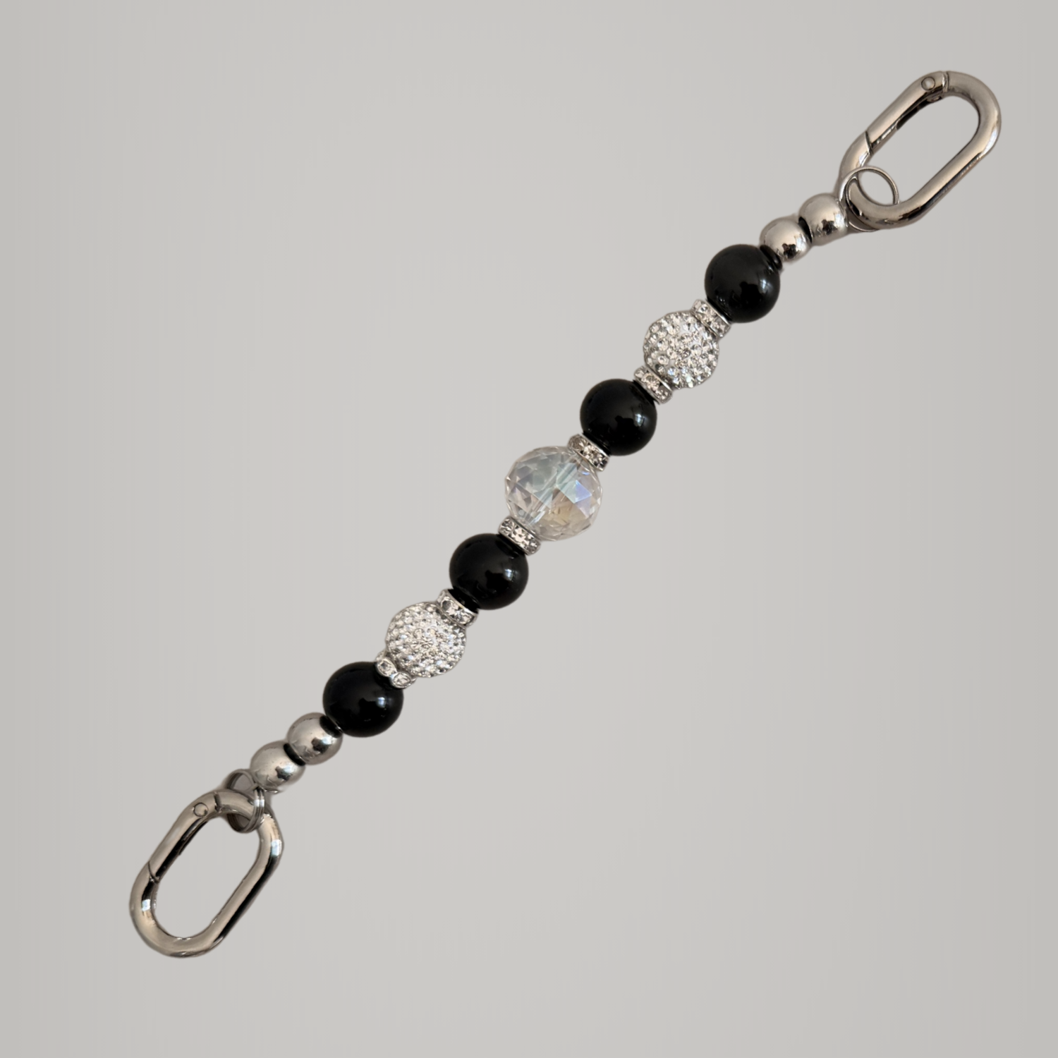 Glam & Go Keyfinder – Midnight Glow Beaded Keychain for Bags