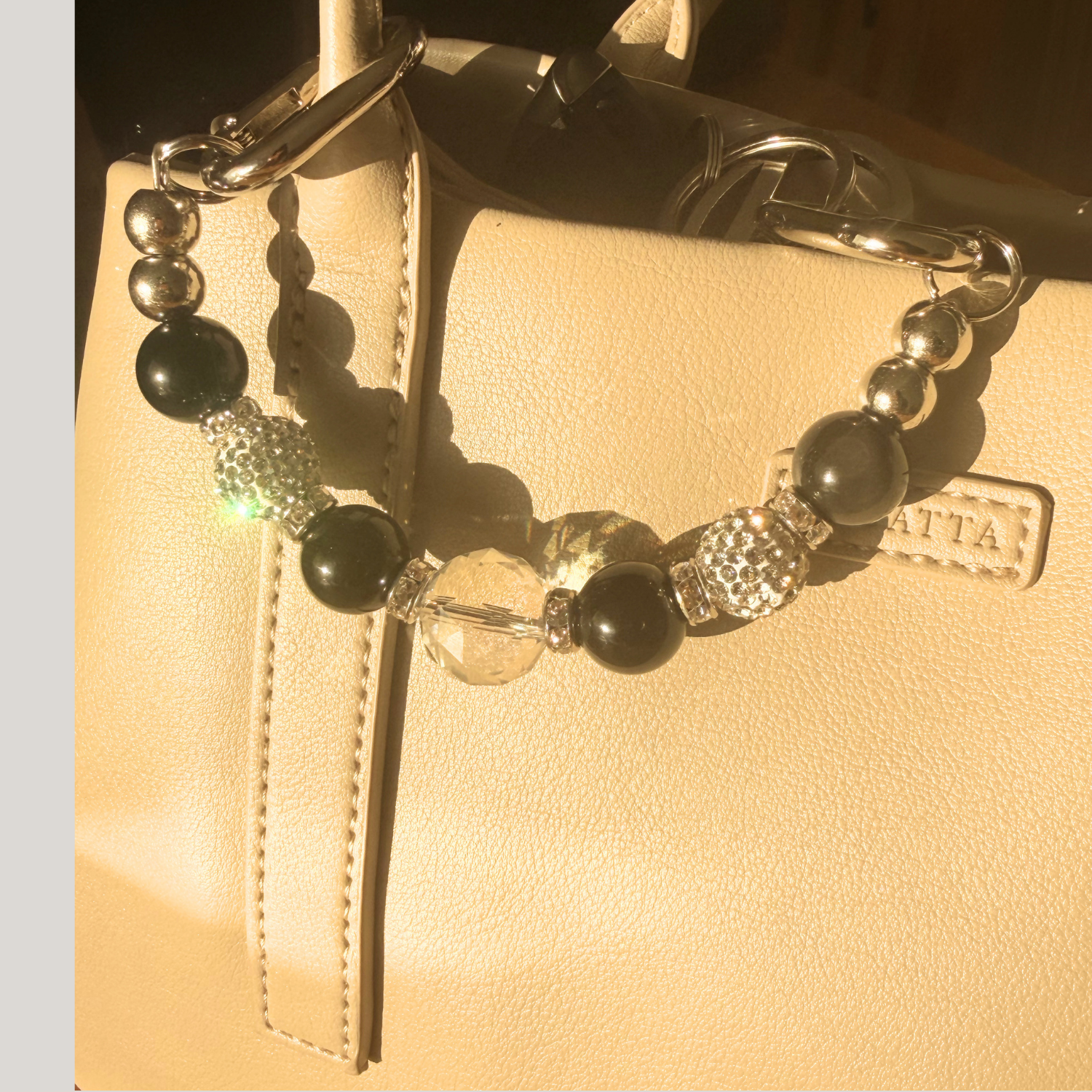 Glam & Go Keyfinder – Midnight Glow Beaded Keychain for Bags