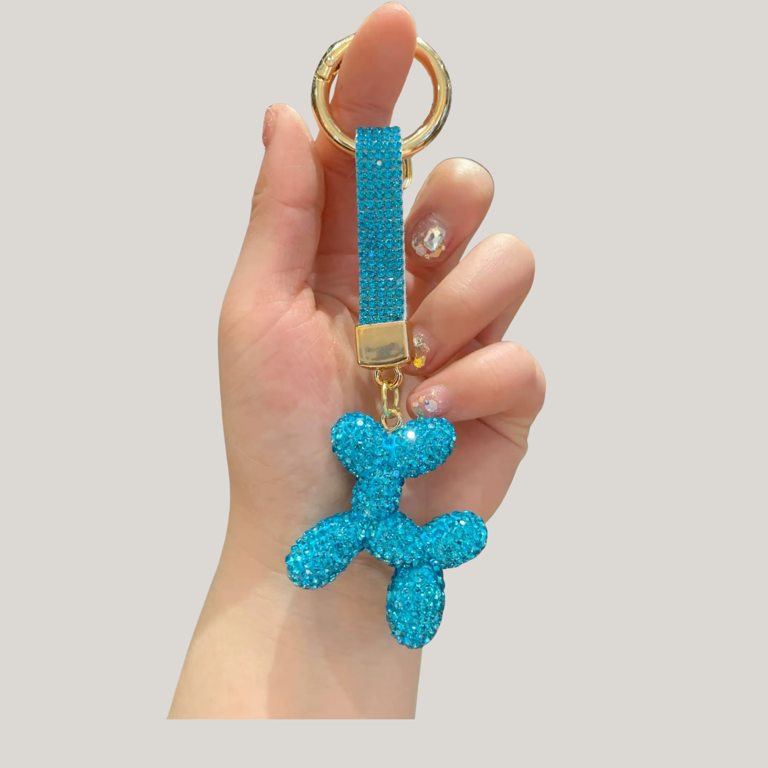 Rhinestone Puppy Keychain