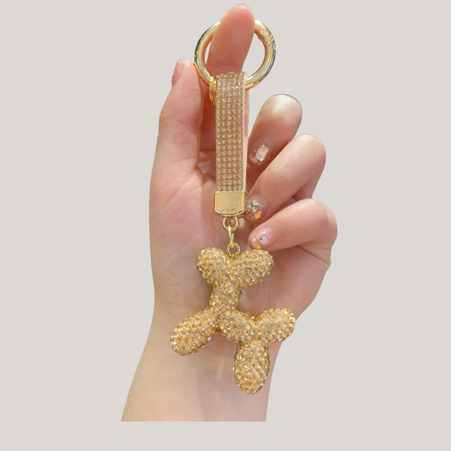 Rhinestone Puppy Keychain