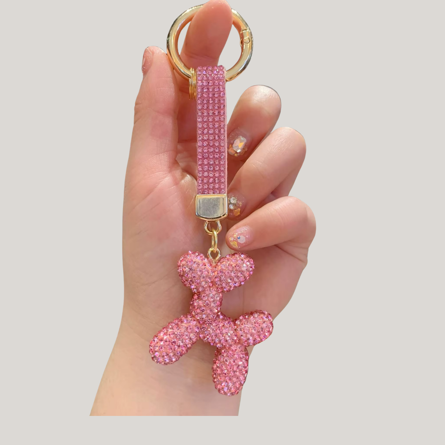 Rhinestone Puppy Keychain