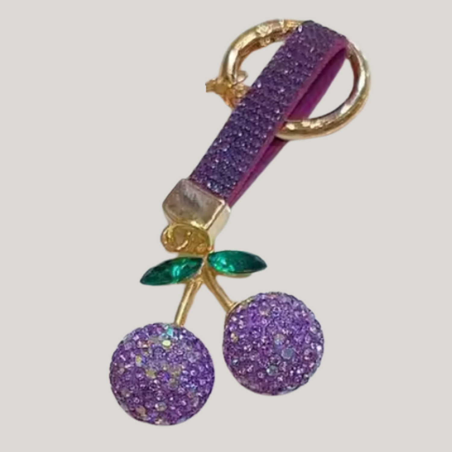 Rhinestone Cherries Keychain