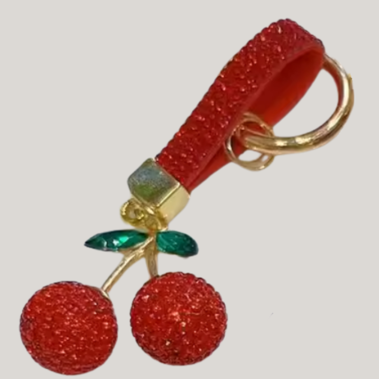 Rhinestone Cherries Keychain