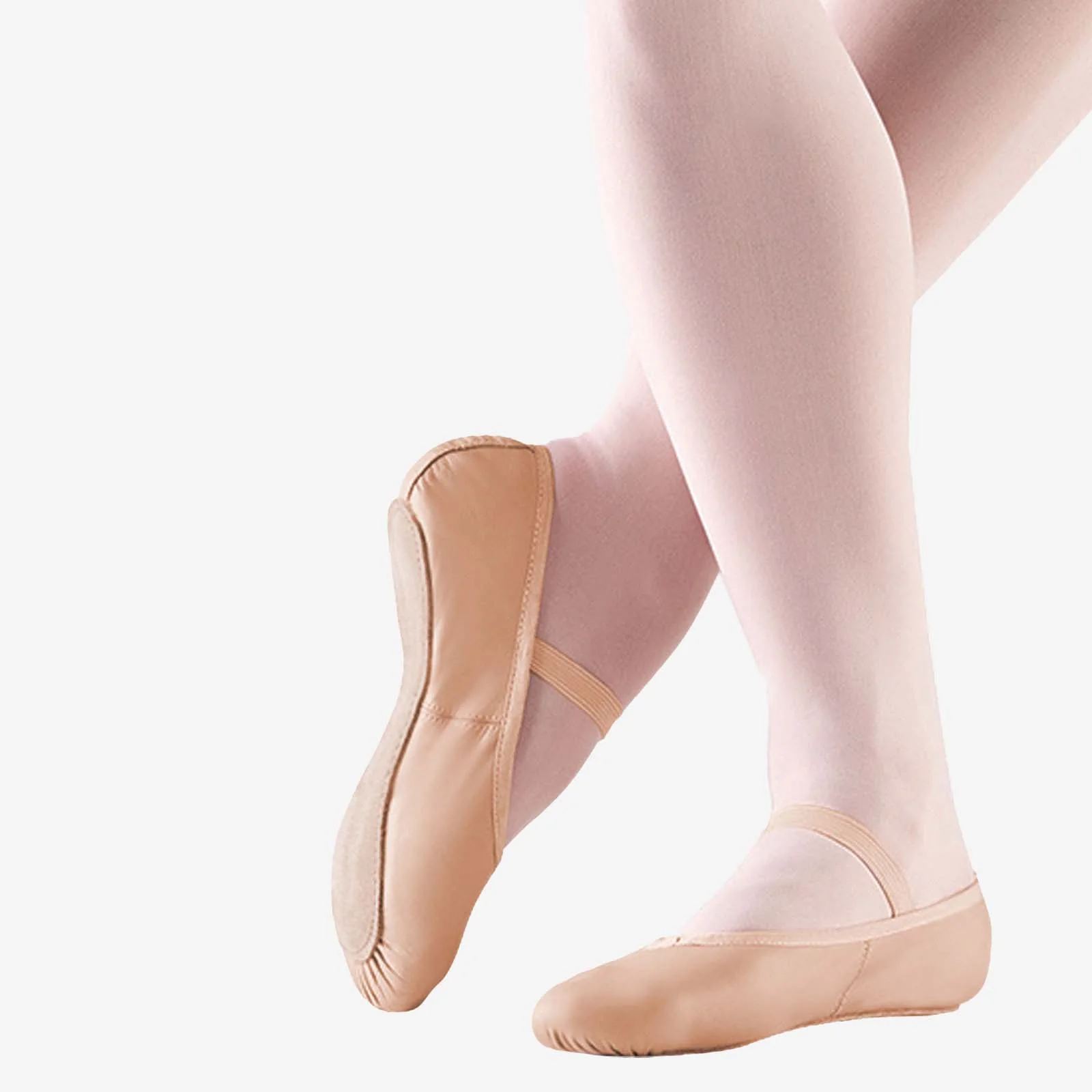 Child Full Sole Leather Drawstring Ballet Slipper - Nyla - Pink