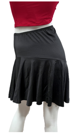 Women's Latin Skirt with Asymmetric Ruffles (Black)
