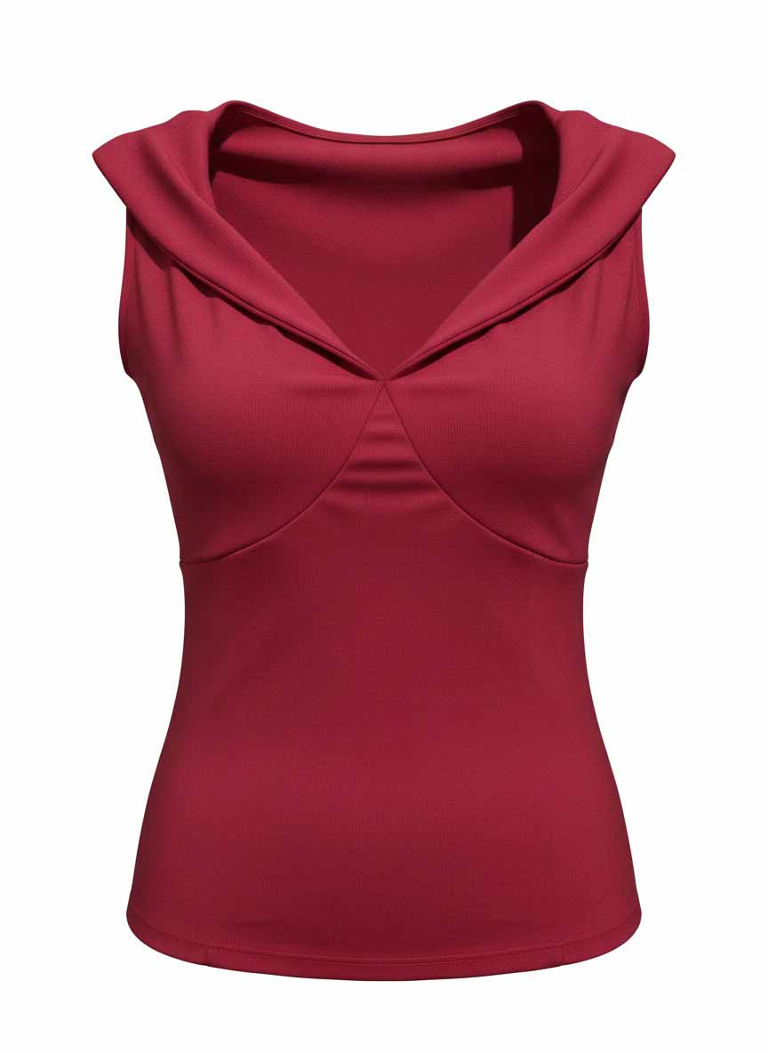 Women's Latin Top with Twist Straps (Red)