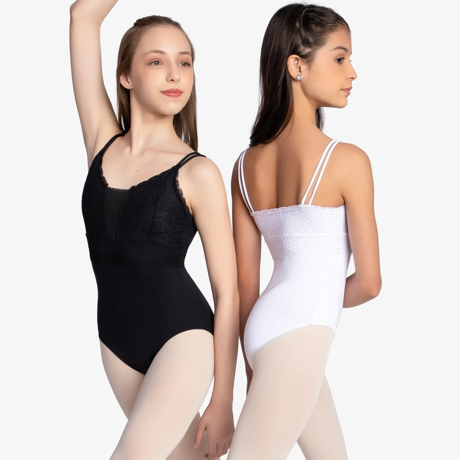 Child Double Camisole Strap Leotard with Daisy Lace - Dami