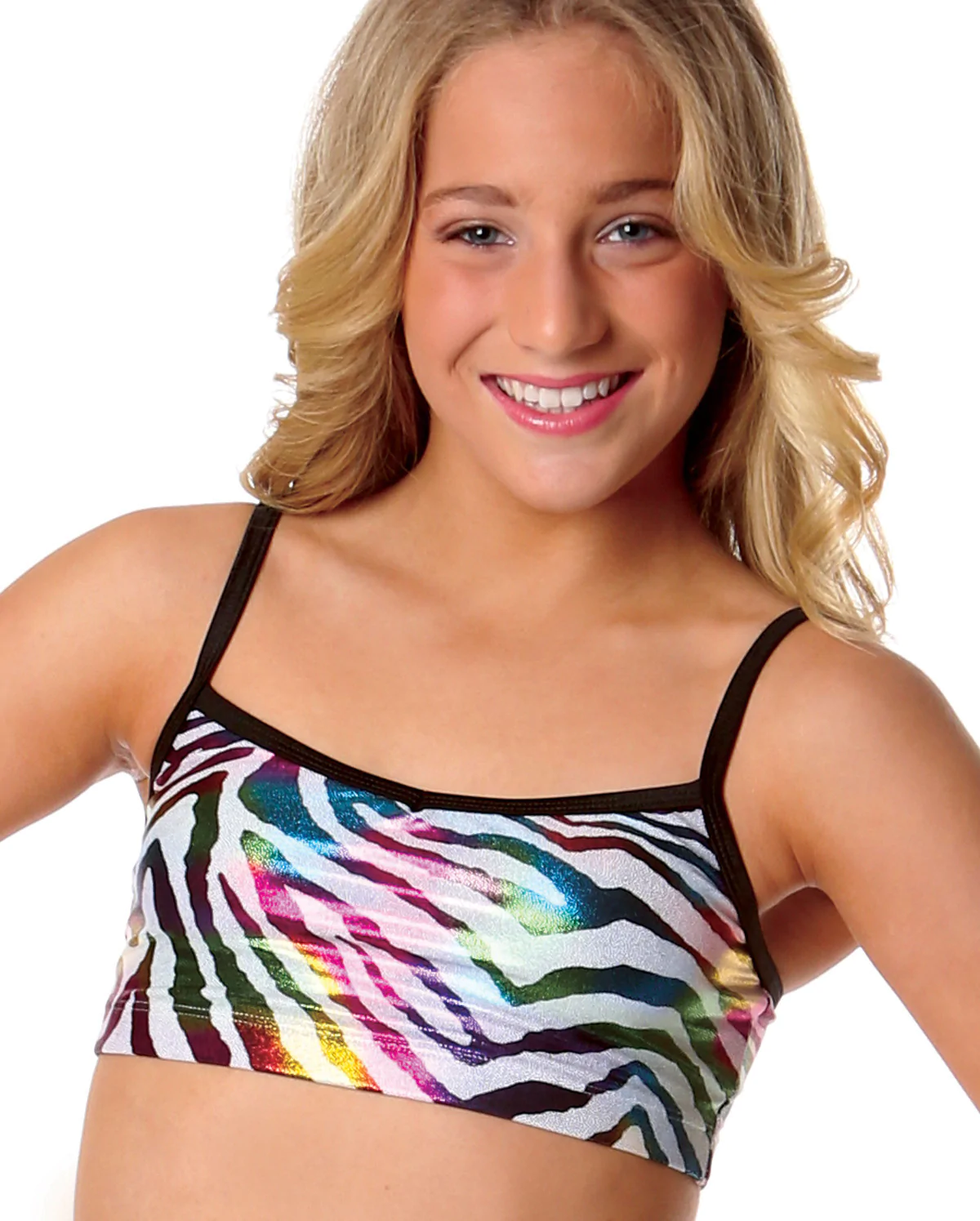 Adult Safari Rainbow Print Crop Top