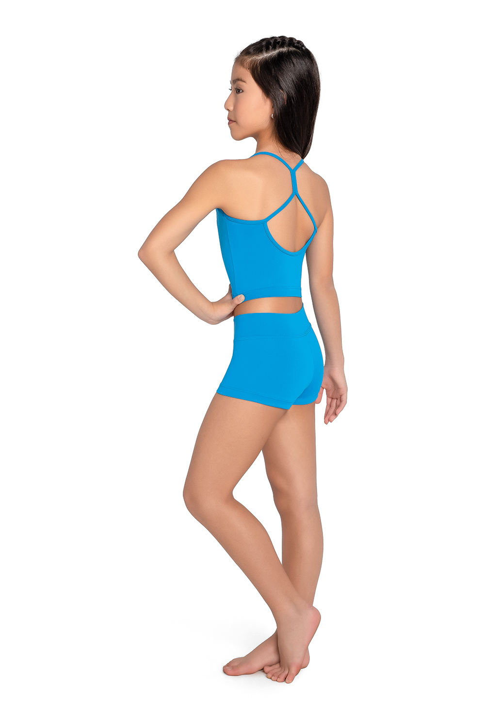 Ladies Activewear Cropped Singlet Top with Narrow Straps