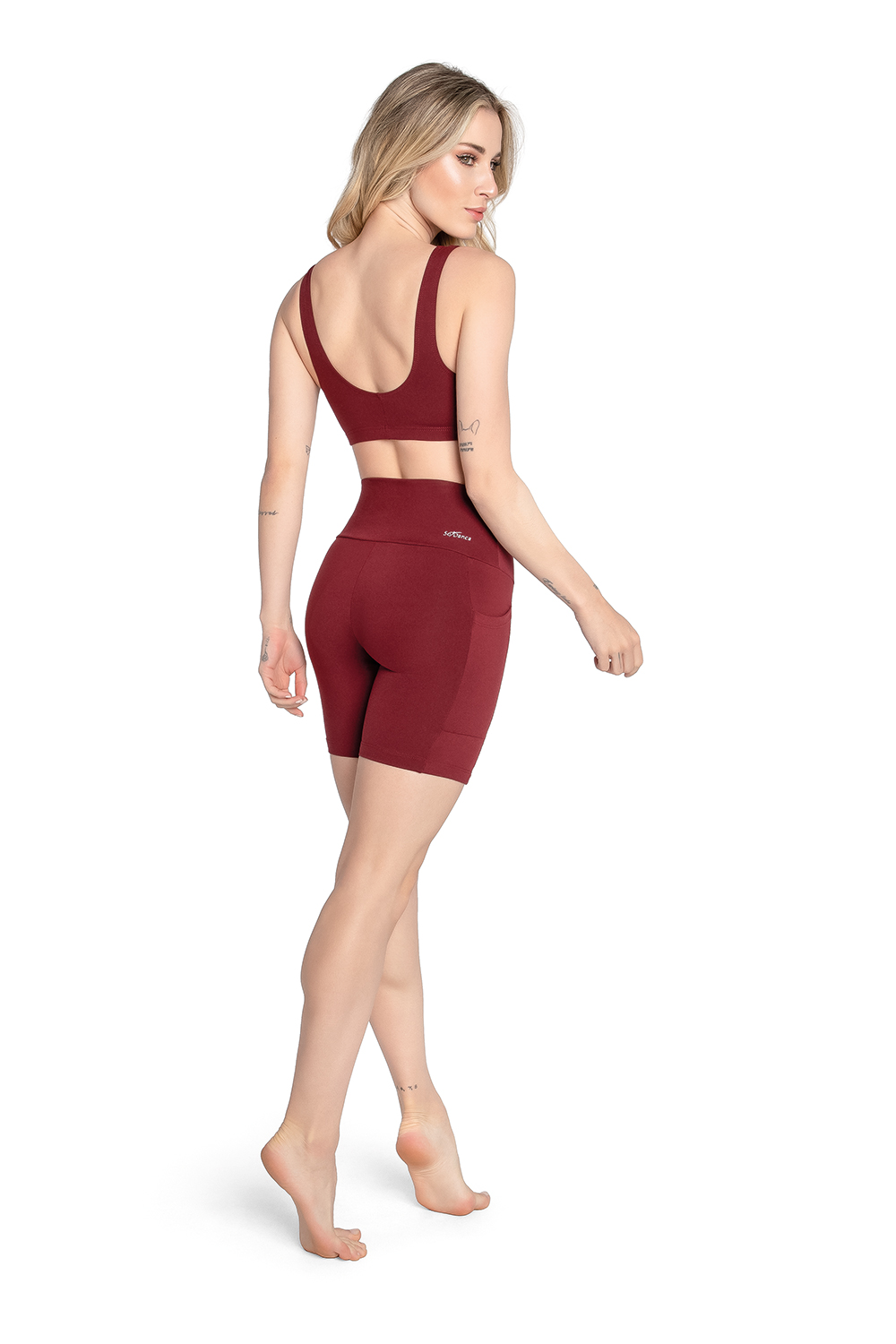 Ladies Crop Top with Round Neckline Front and Back