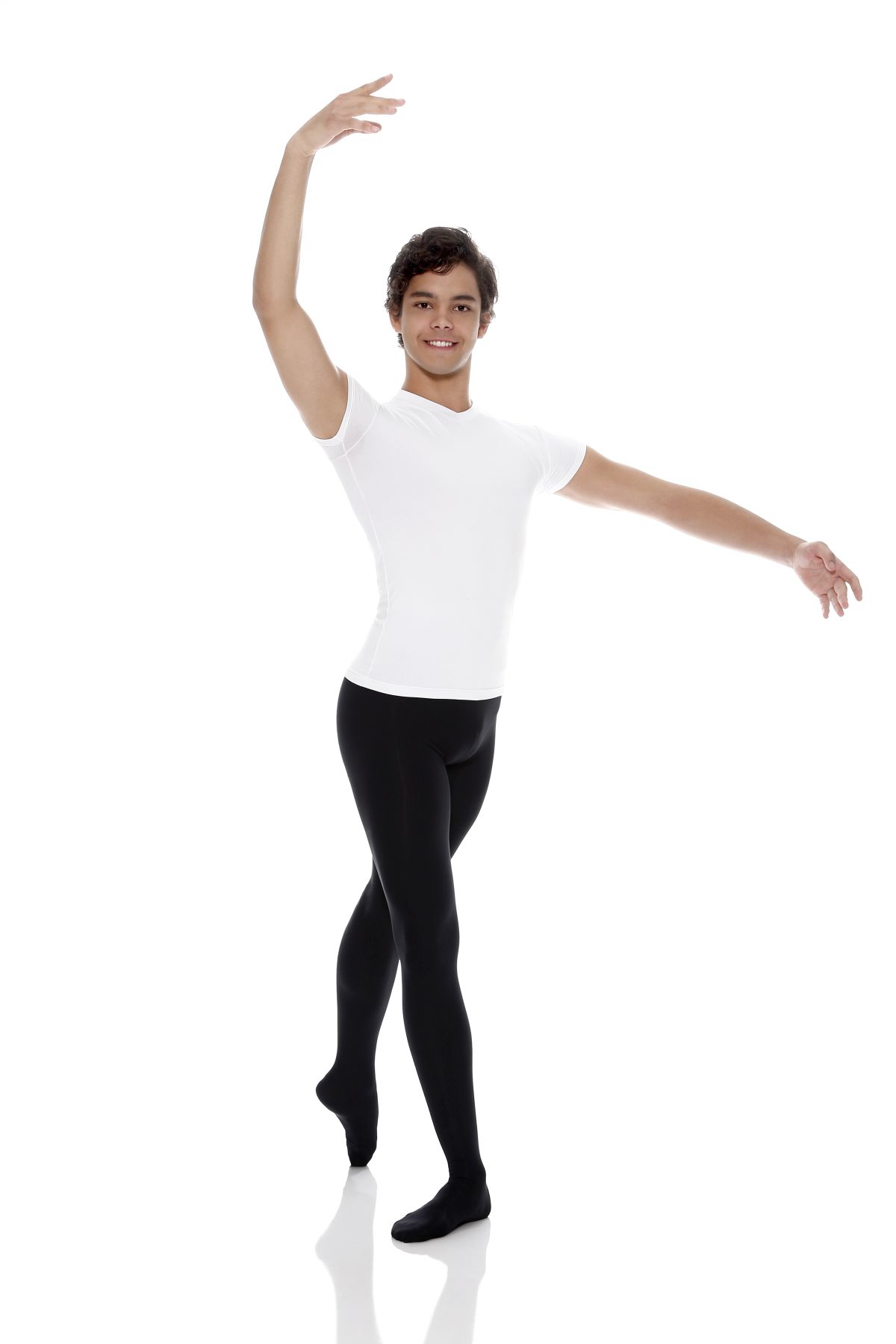 Men's/Boys Full Length Seamed Tights - White Cotton