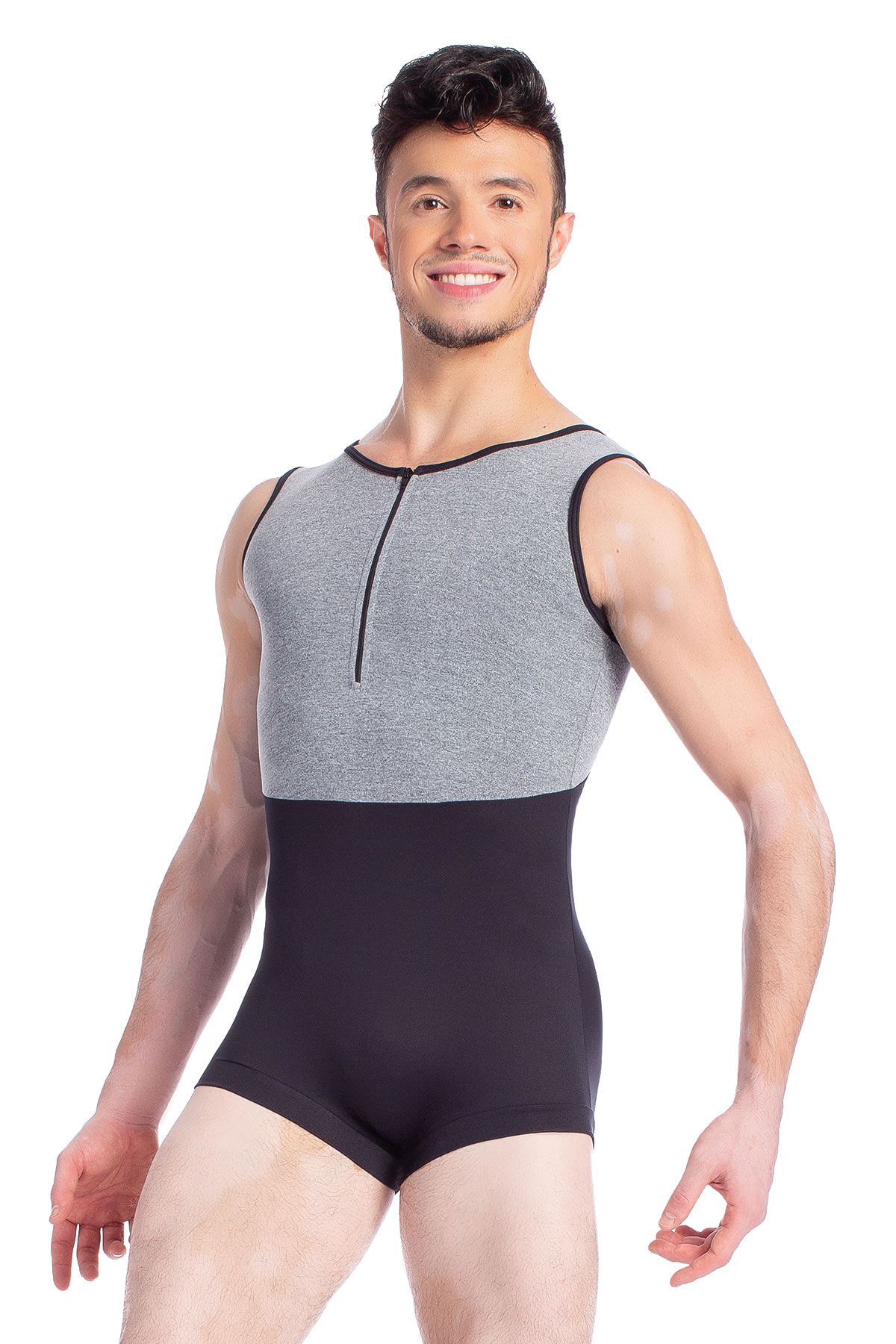 Men's Sleeveless Unitard with Front Zipper