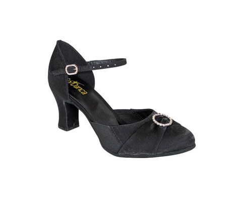 2.5" Heel Strappy Ballroom Shoe with Centre Rhinestone Detail