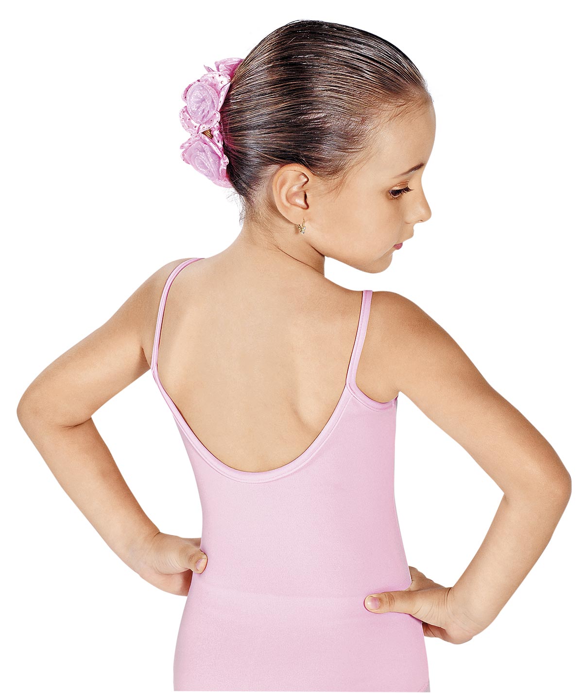 Girls Front Pinch Basic Cotton Leotard - Navy