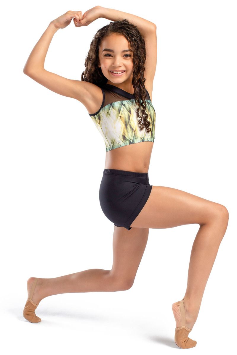 Child Sublimated Print Dance Top Rhea Green