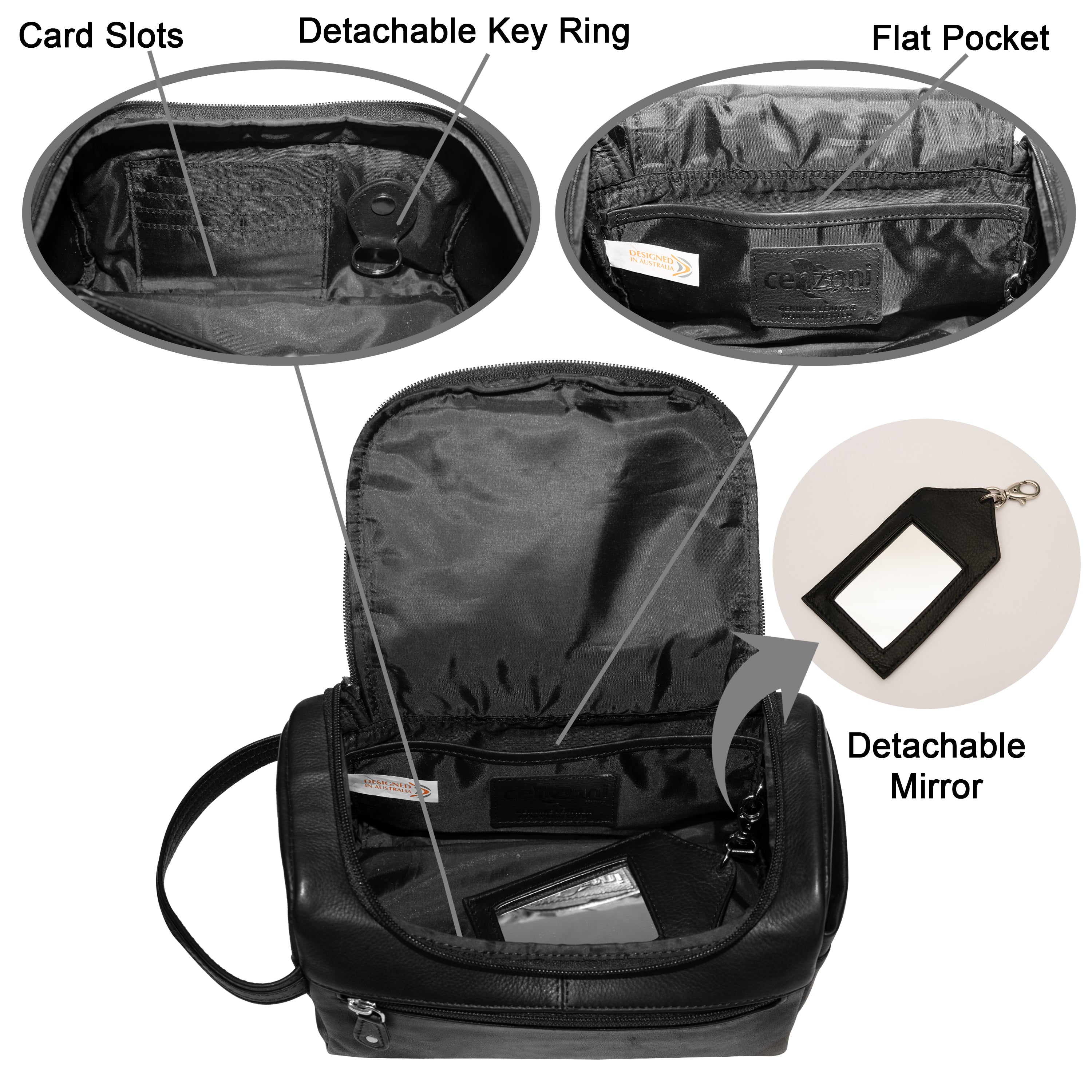 Cenzoni Fashions – Essentials Leather Toiletry Bag – OPTT02