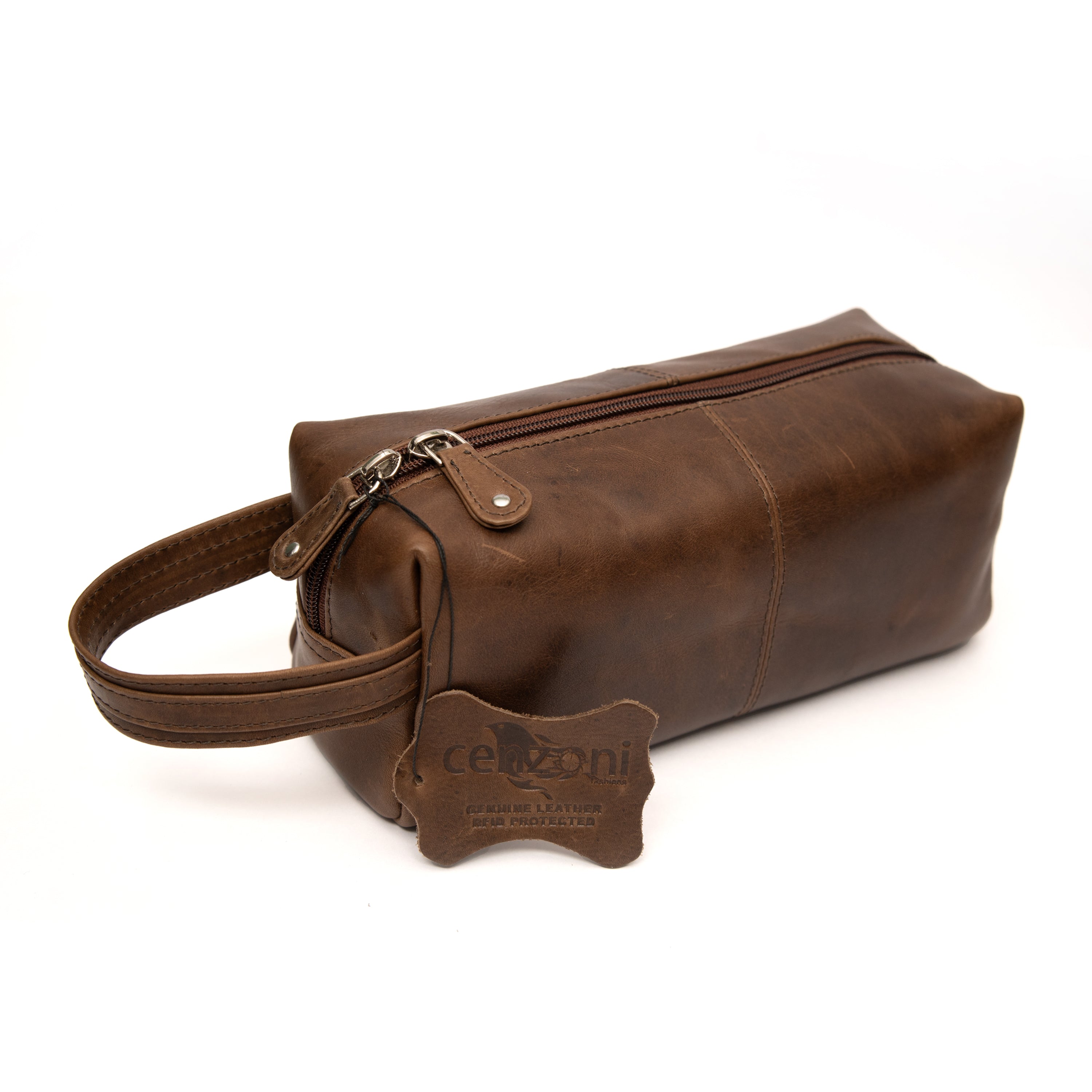 Cenzoni Fashions – Slim Leather Toiletry Bag – OPTT03