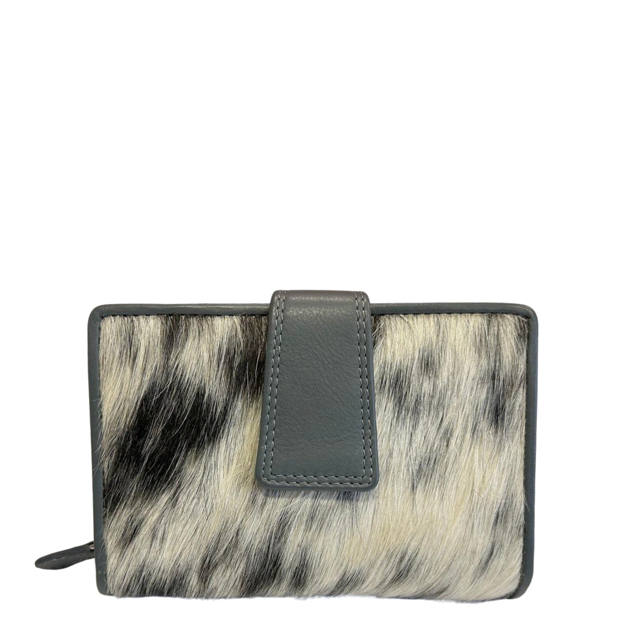 Cenzoni Fashions – Grey Hairon Leather Ladies Wallet – ZH9739