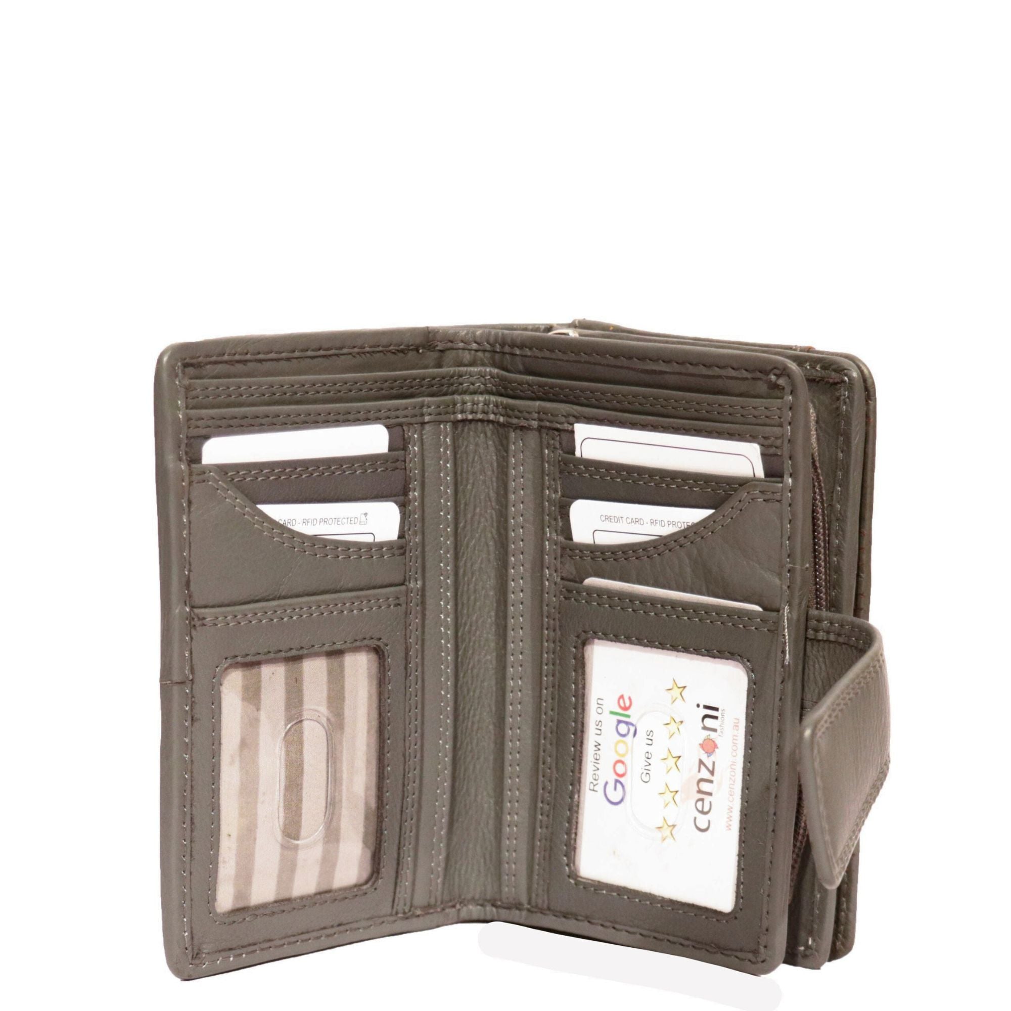 Cenzoni Fashions – Grey Hairon Leather Ladies Wallet – ZH9739