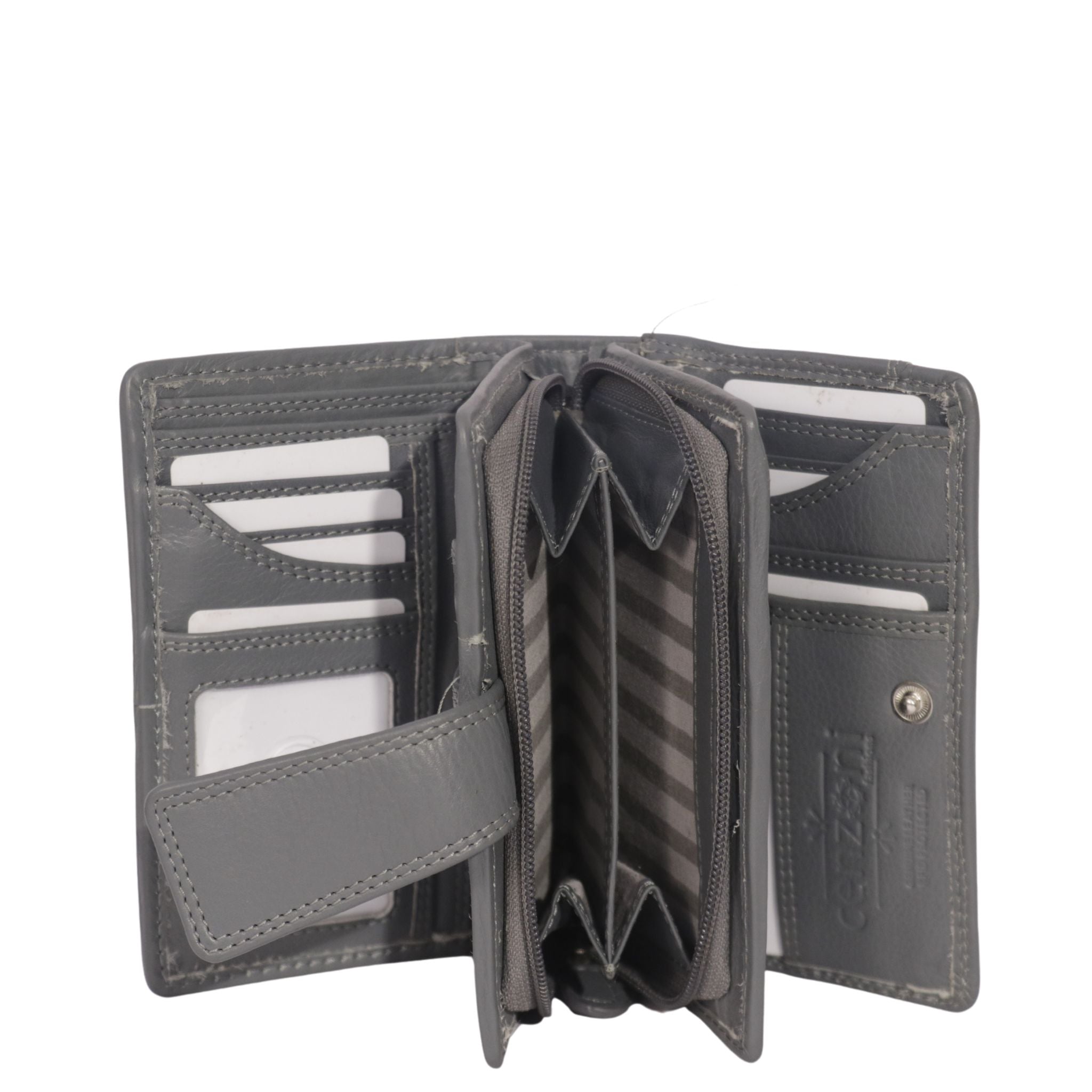 Cenzoni Fashions – Grey Hairon Leather Ladies Wallet – ZH9739