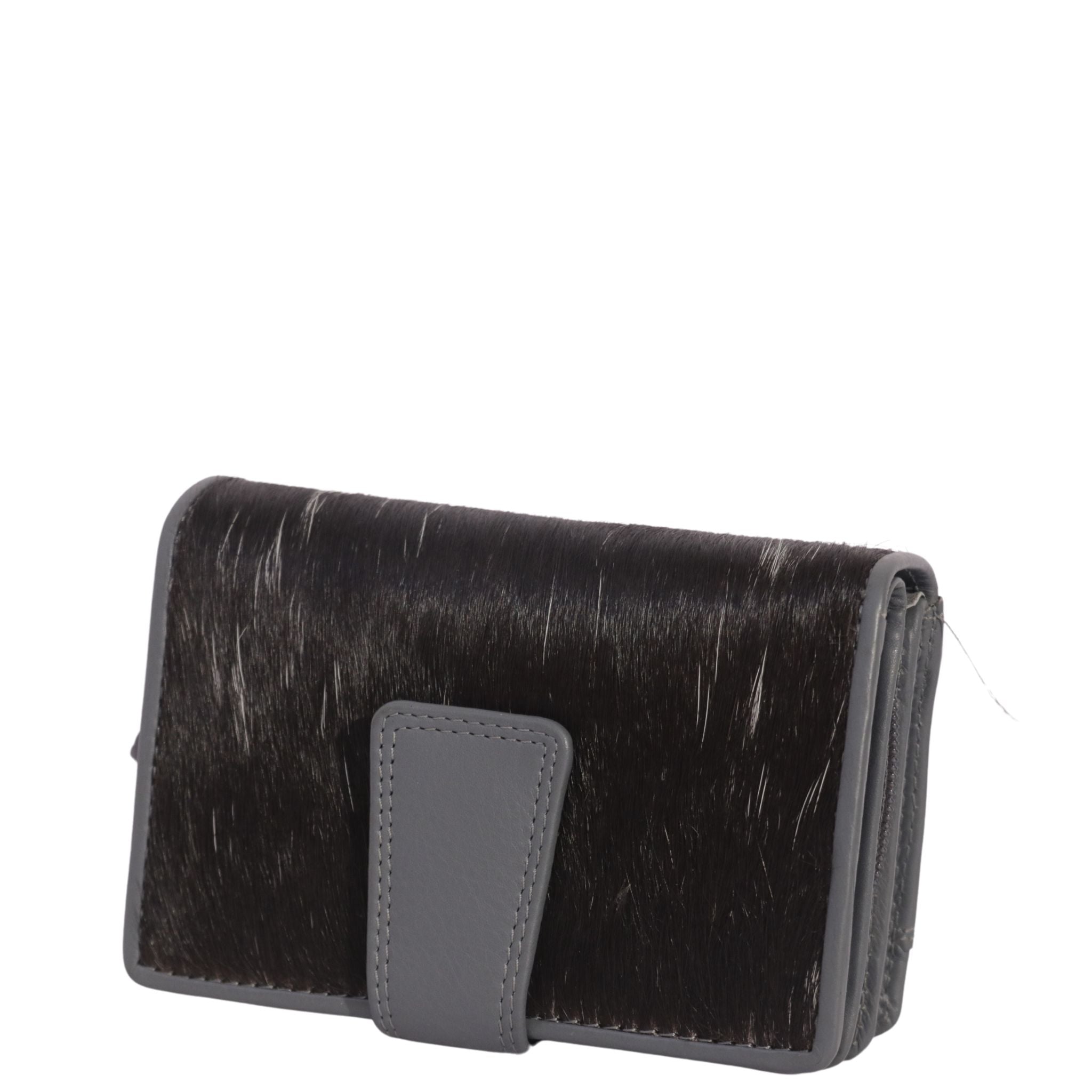 Cenzoni Fashions – Grey Hairon Leather Ladies Wallet – ZH9739