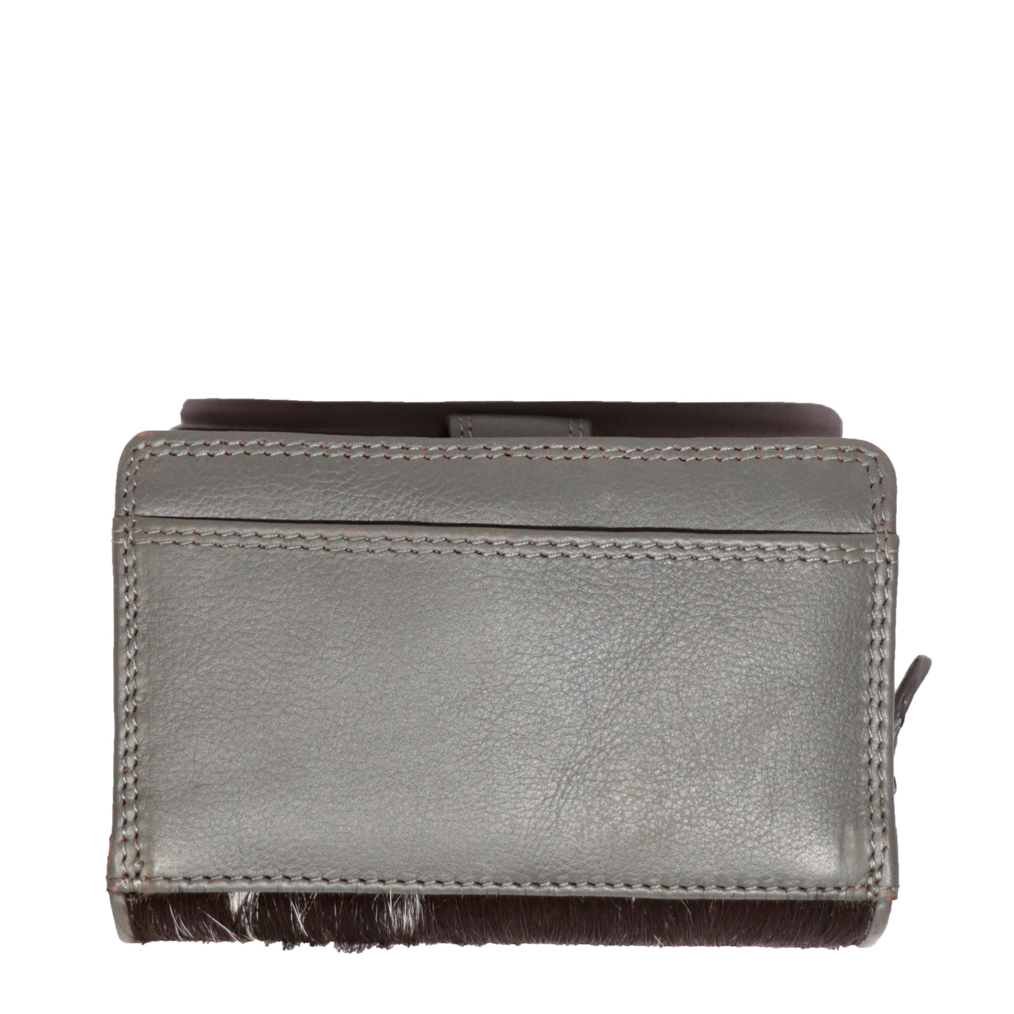 Cenzoni Fashions – Grey Hairon Leather Ladies Wallet – ZH9739