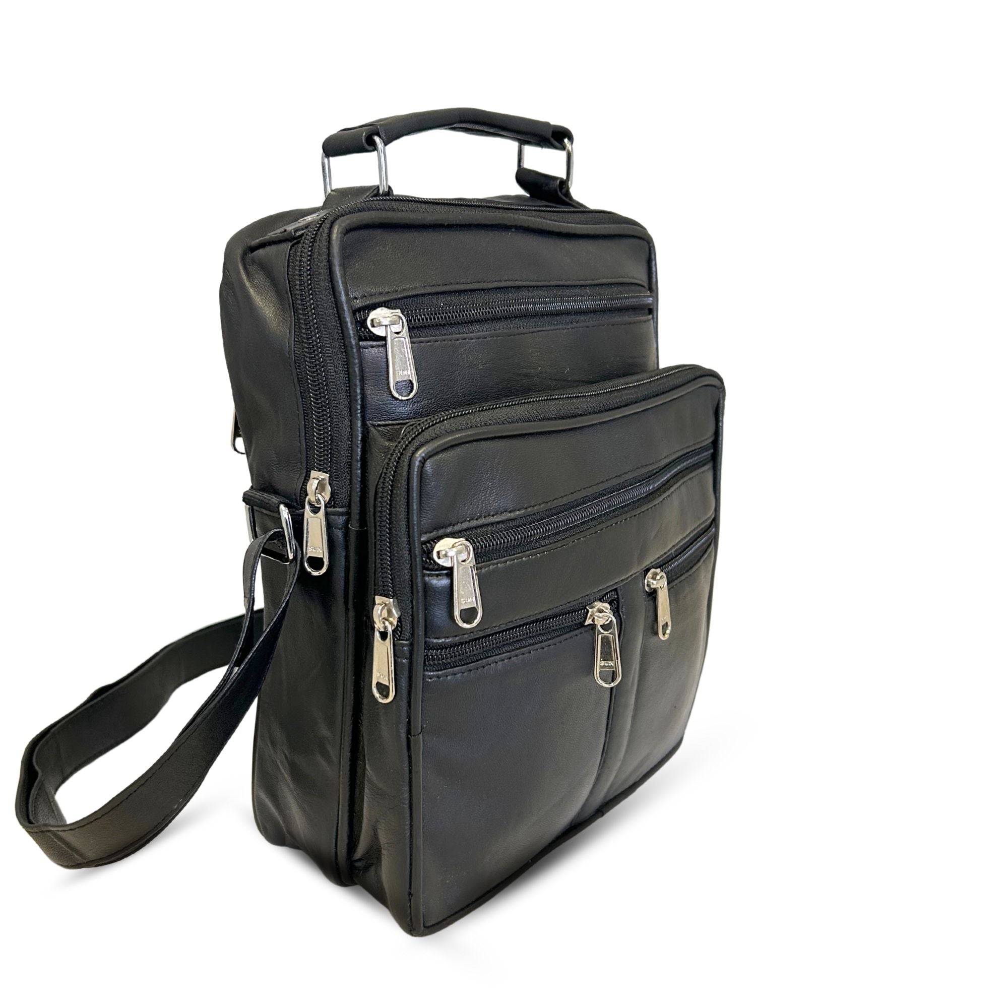 HD Leather – Multi-Zip Crossbody Bag  - KT072