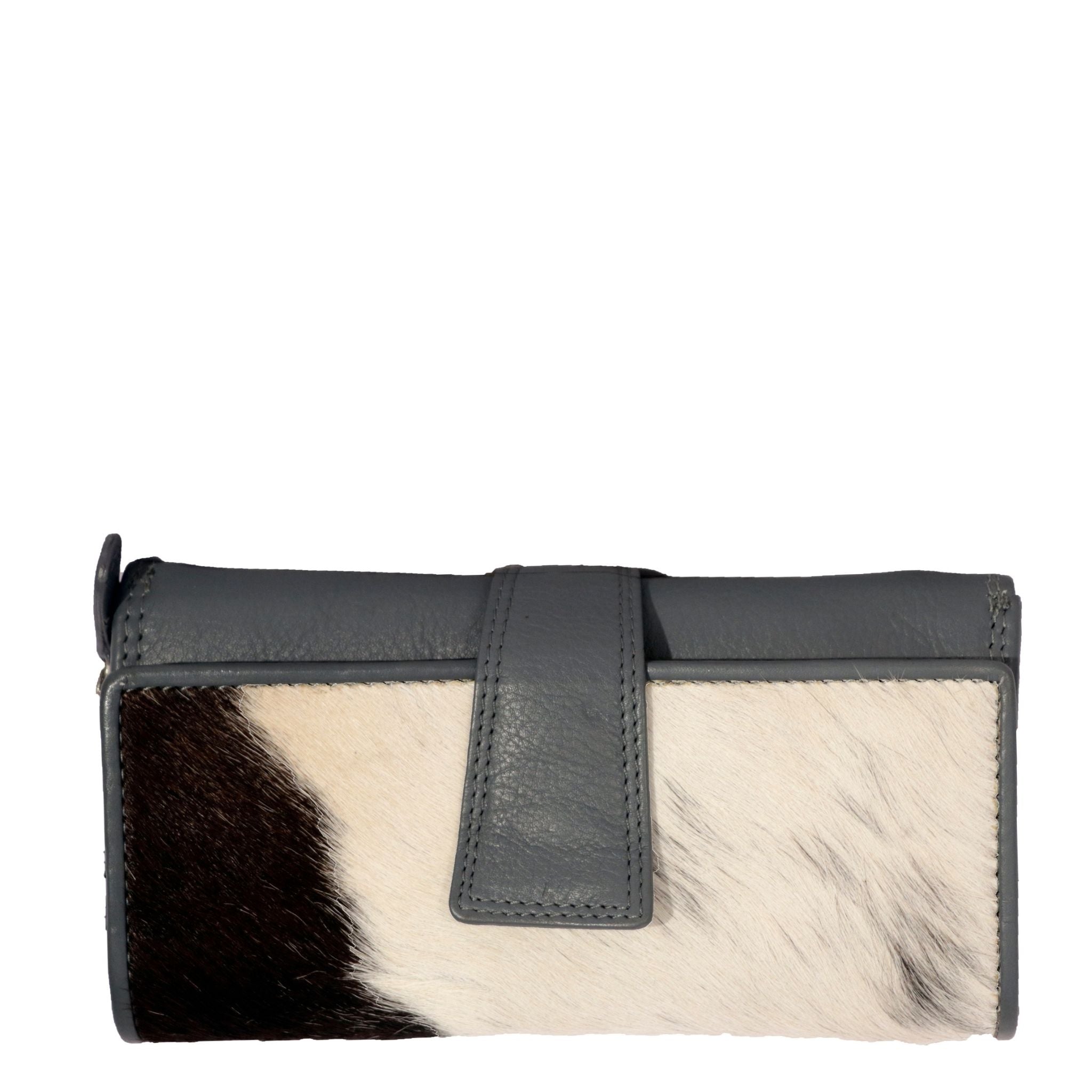 Cenzoni Fashions – Grey Cenzoni Long Ladies Hairon Purse – ZHLW036CA