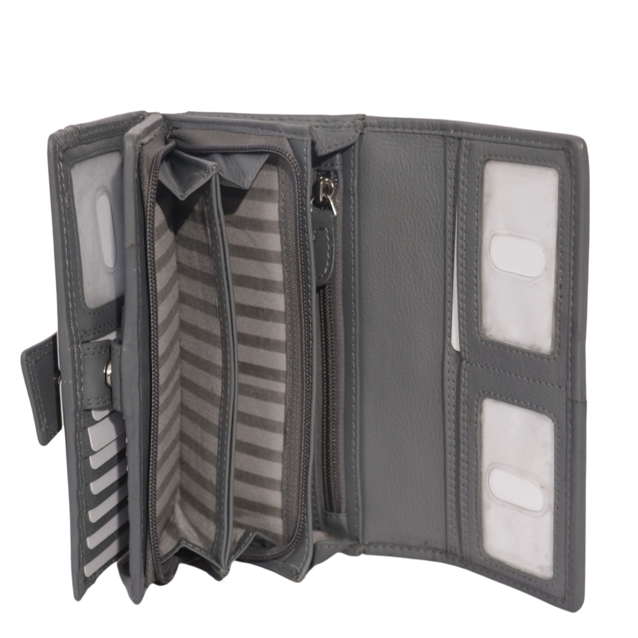 Cenzoni Fashions – Grey Cenzoni Long Ladies Hairon Purse – ZHLW036CA