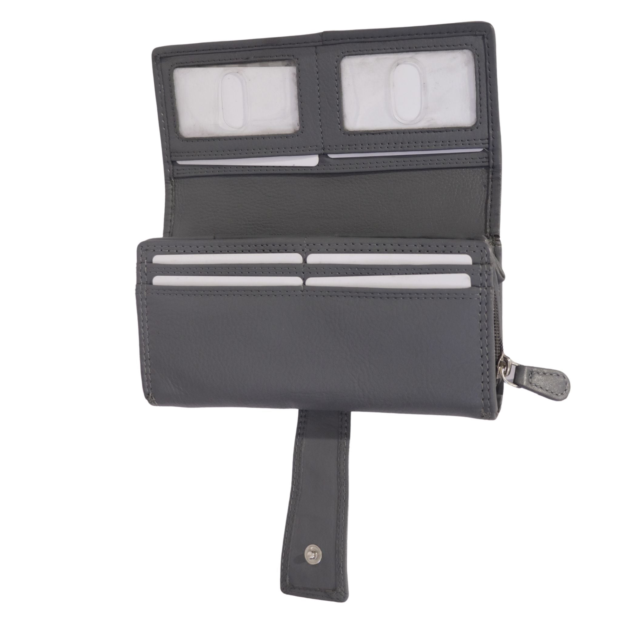 Cenzoni Fashions – Grey Cenzoni Long Ladies Hairon Purse – ZHLW036CA