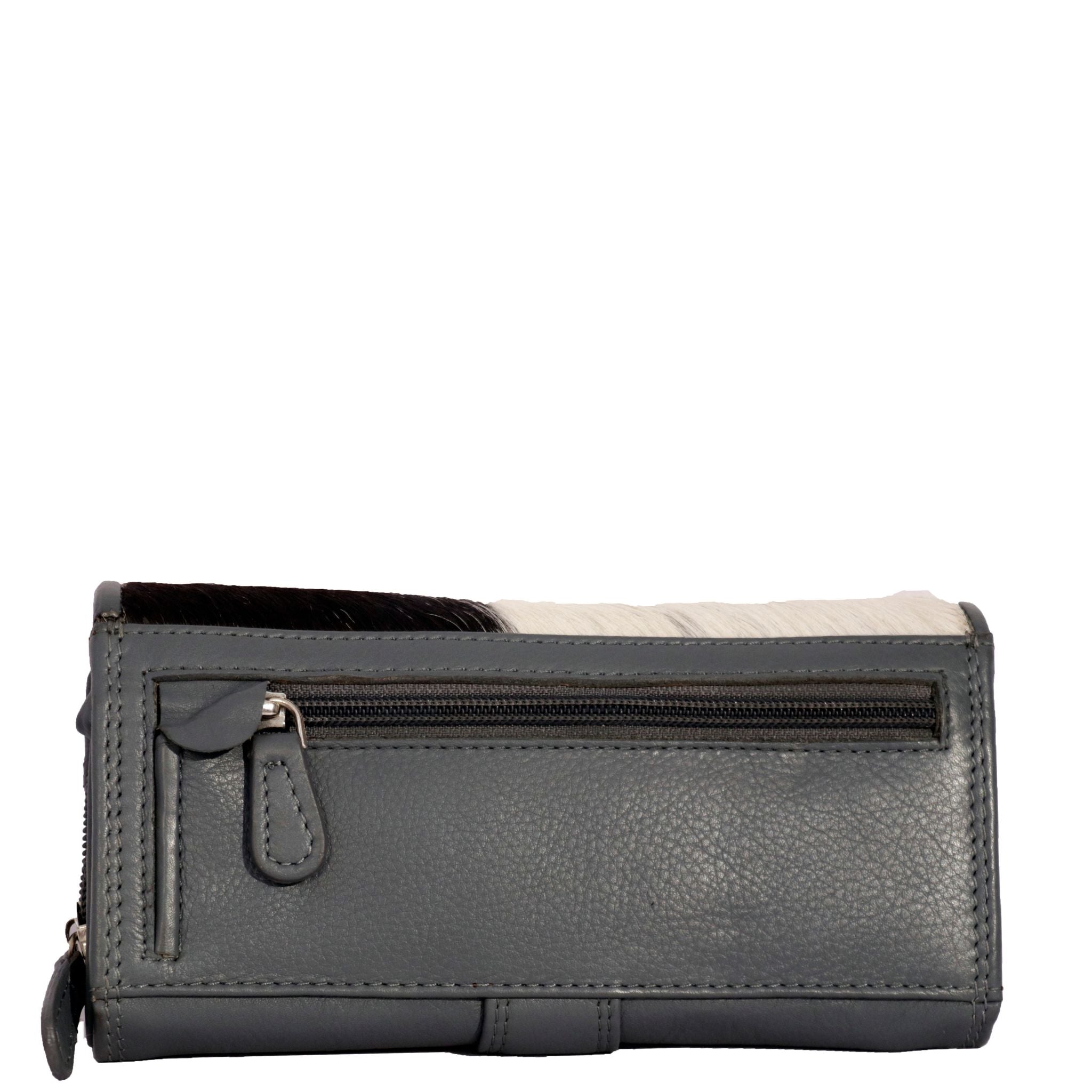 Cenzoni Fashions – Grey Cenzoni Long Ladies Hairon Purse – ZHLW036CA