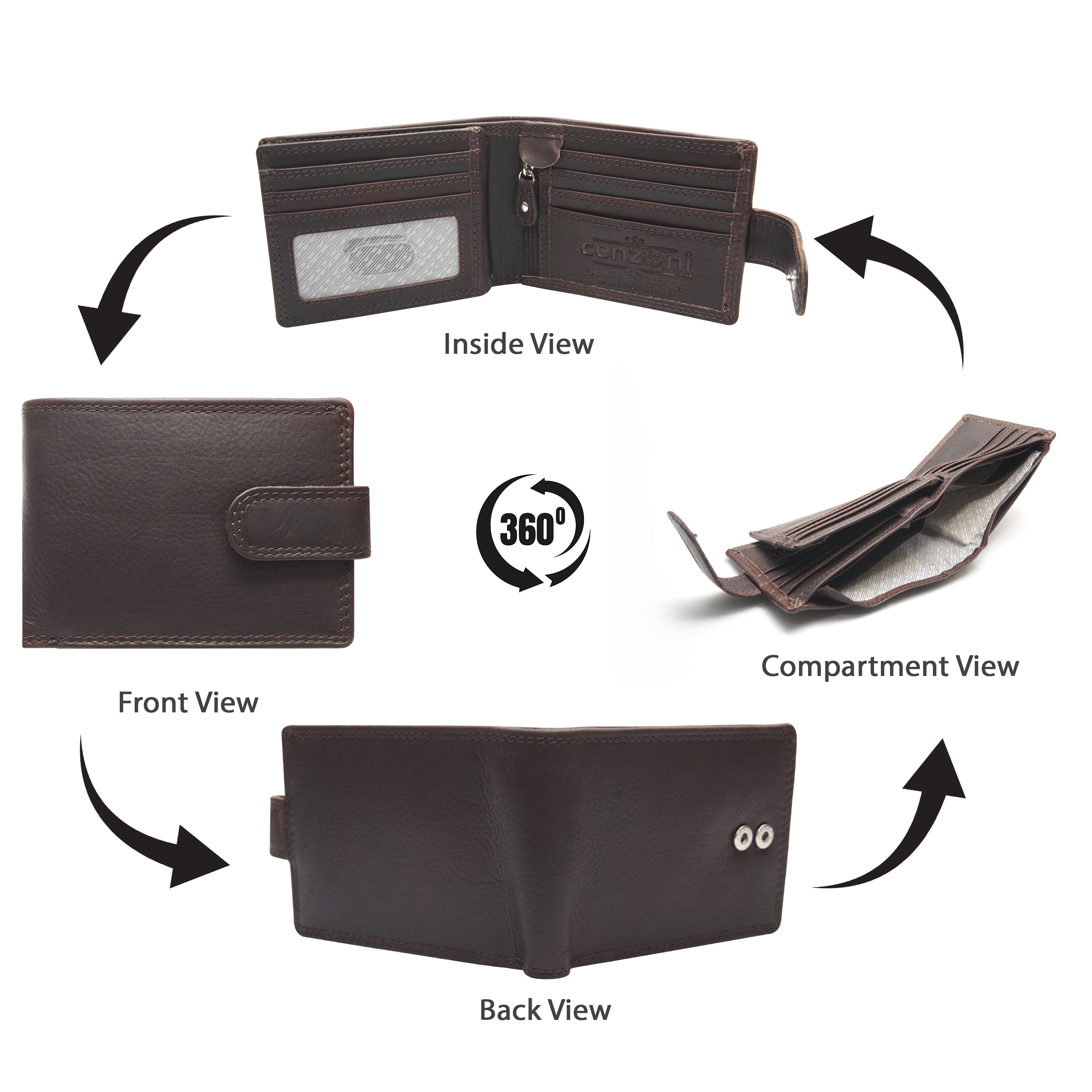 Cenzoni Fashions – Maxwell Bifold Wallet Snap Tab – ZOPM1L