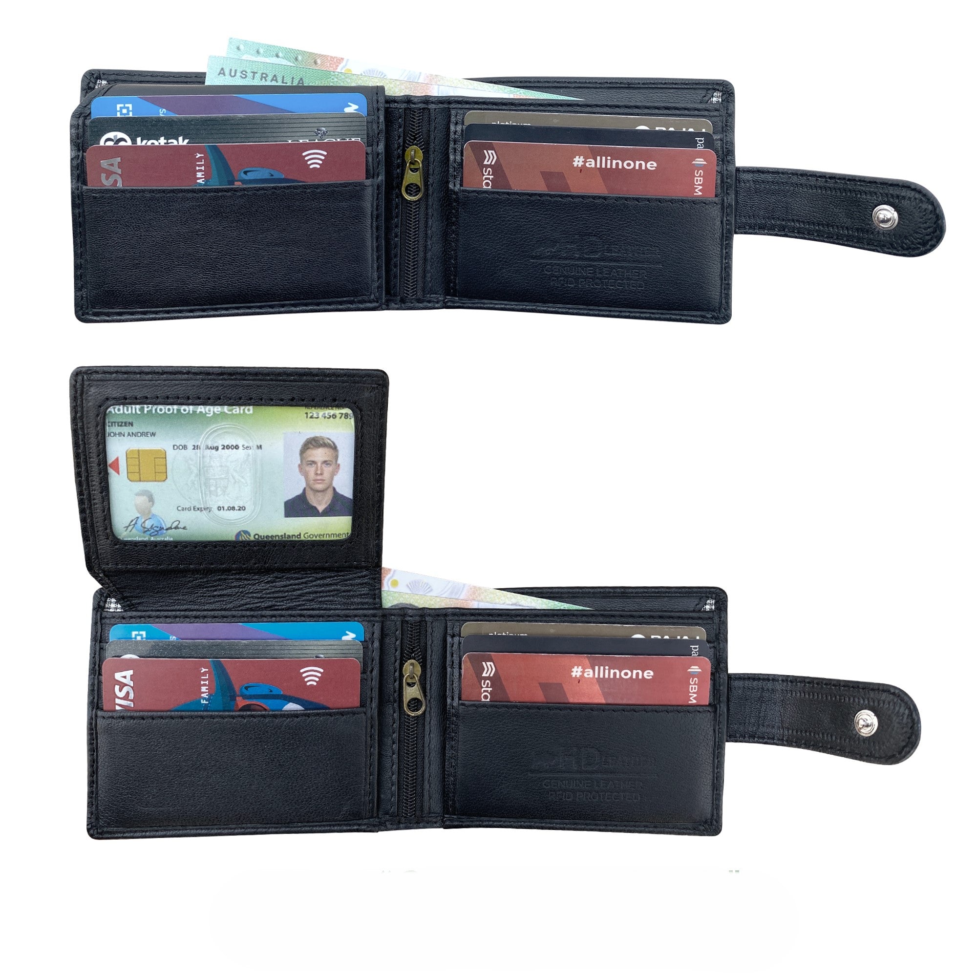 HD Leather - Men's Sheepskin Leather Tab Wallet- SMW02HL