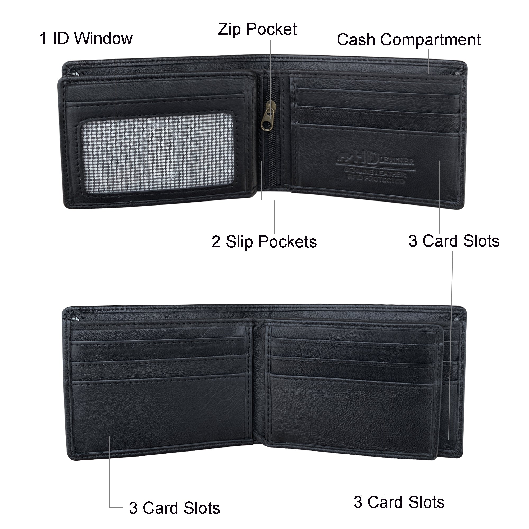 HD Leather - Men's Leather Wallet - SMW03H