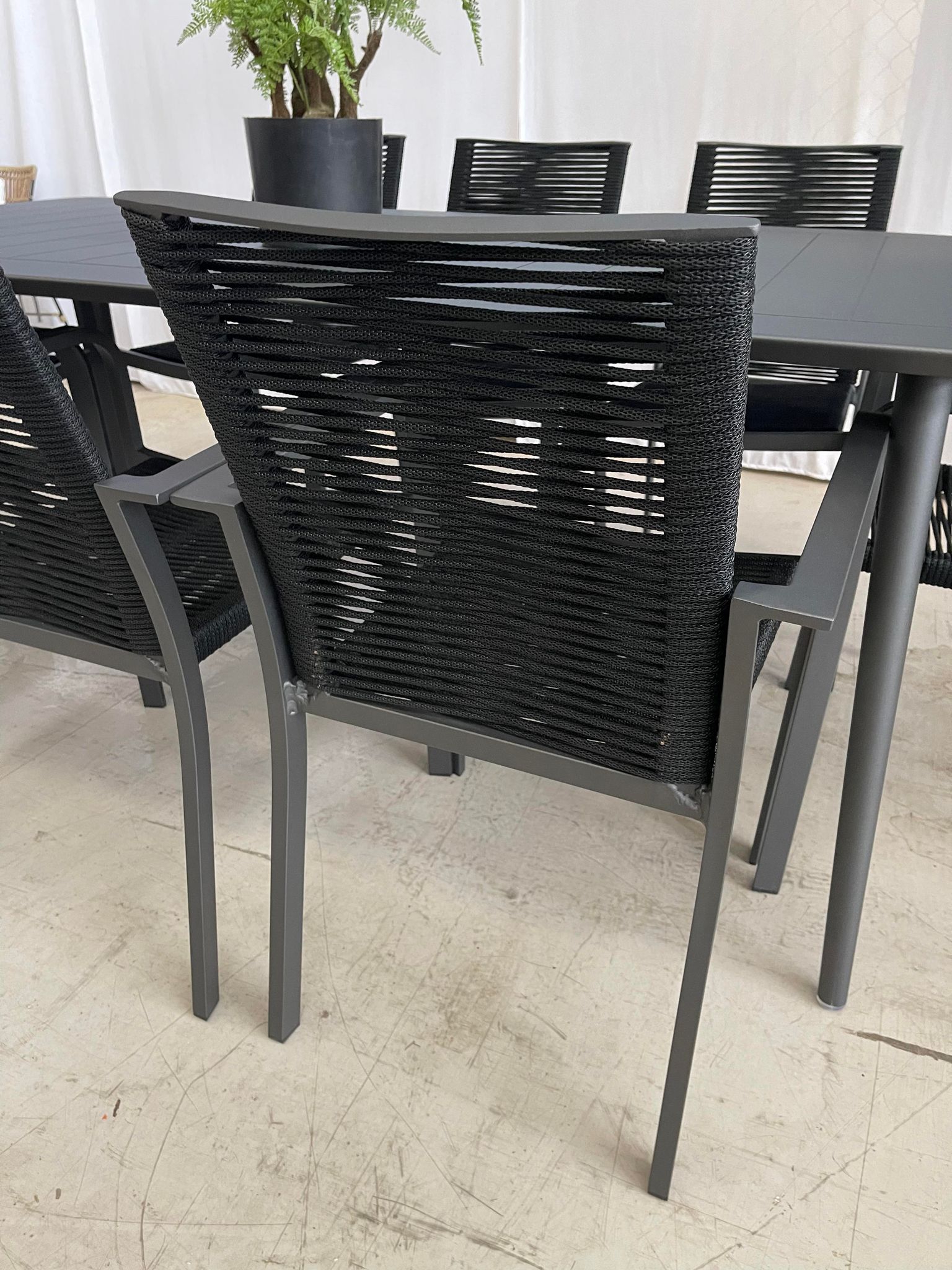 Kira Rope Dining Chair – Charcoal