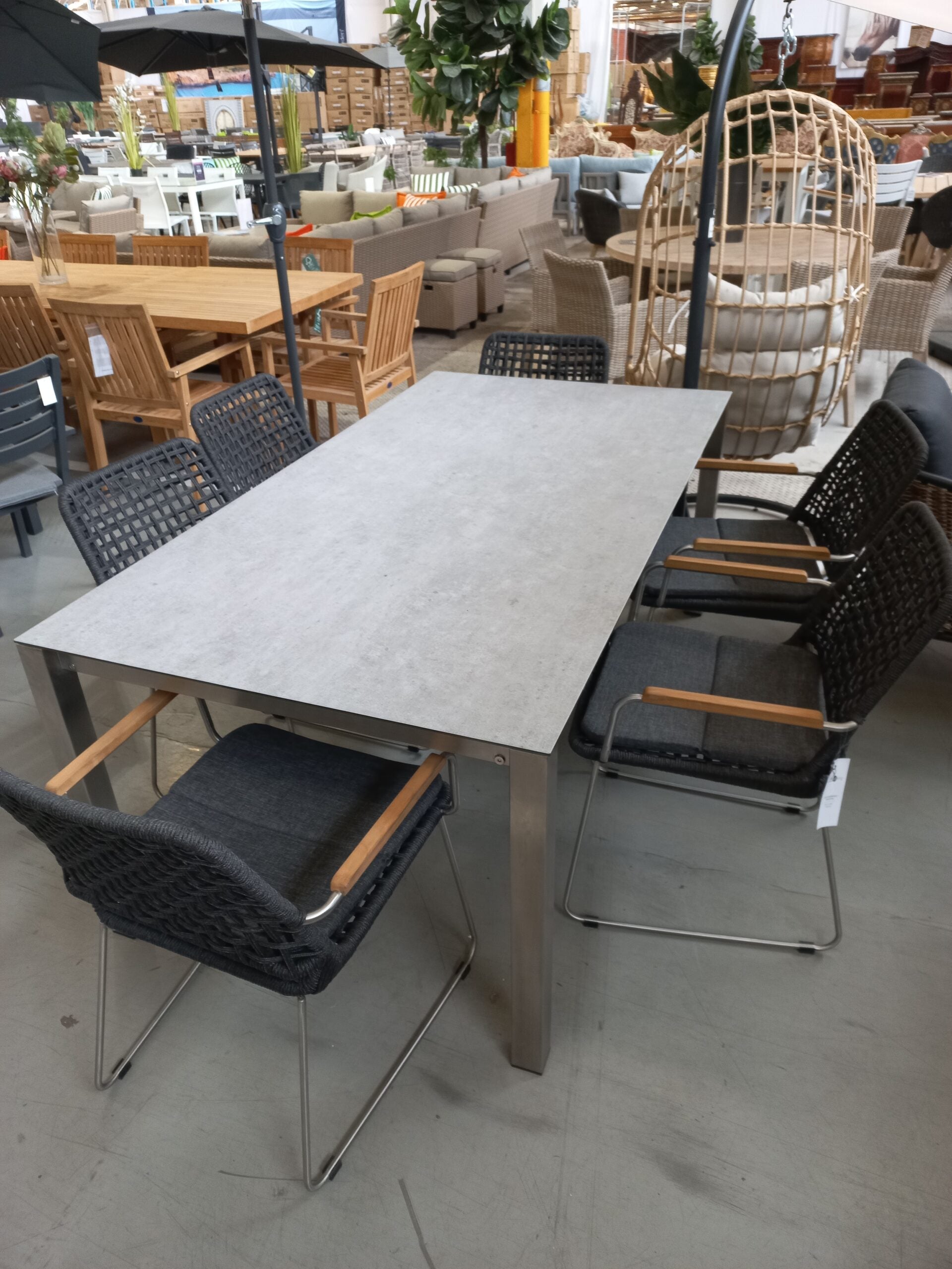 Preston 7 pce Dining Setting w Preston Dining Chair Ceramic Glass Top