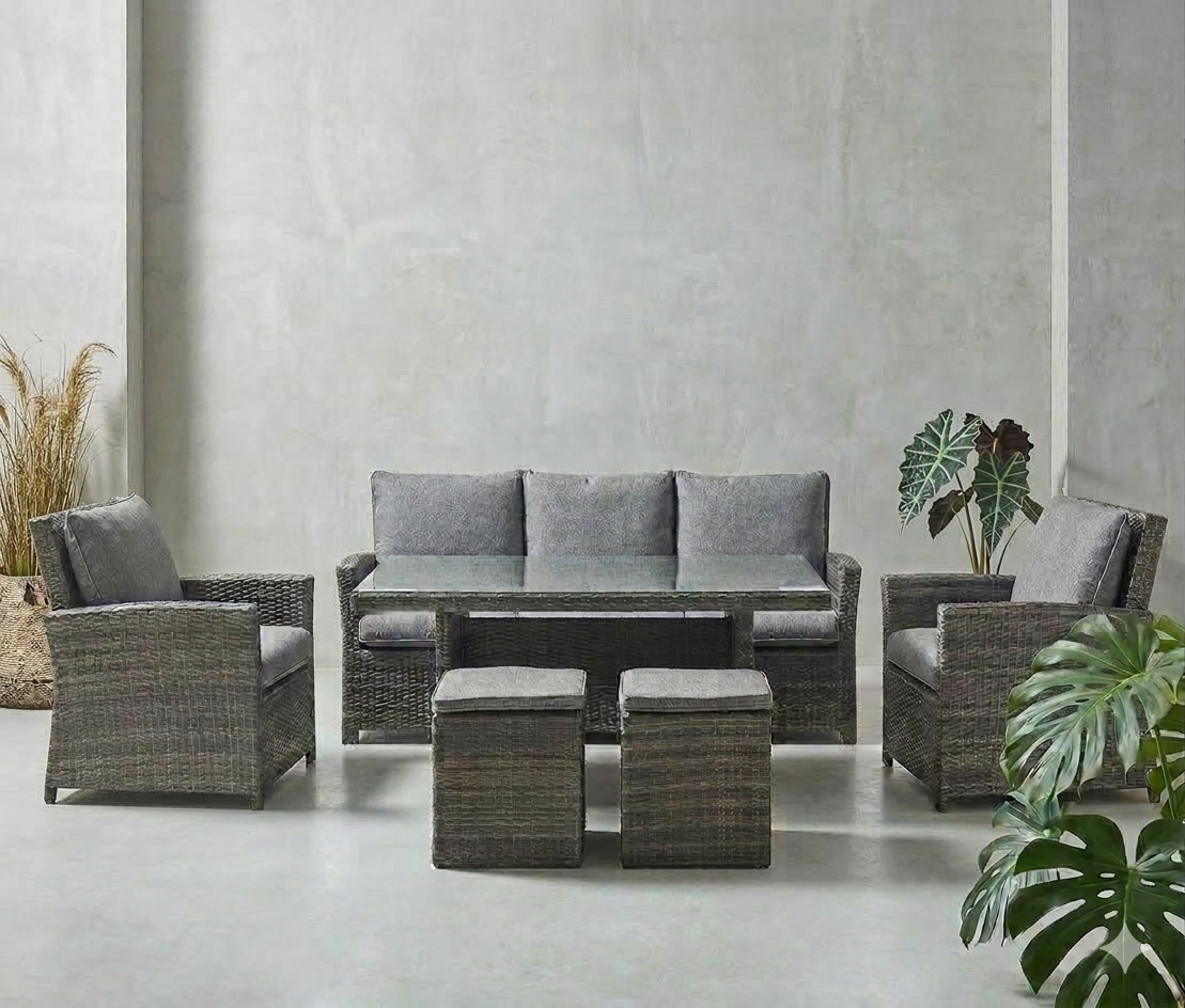 Malta 6pce Outdoor wicker setting