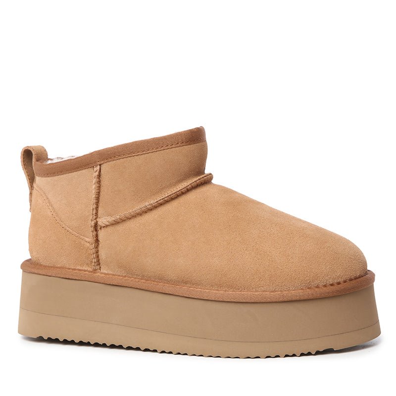 Platinum Mini Suede Platform Ugg Boots