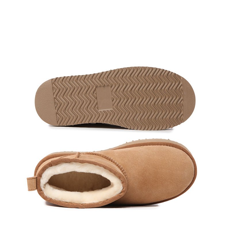 Platinum Mini Suede Platform Ugg Boots