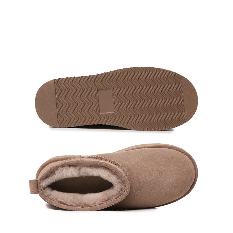 Platinum Mini Suede Platform Ugg Boots