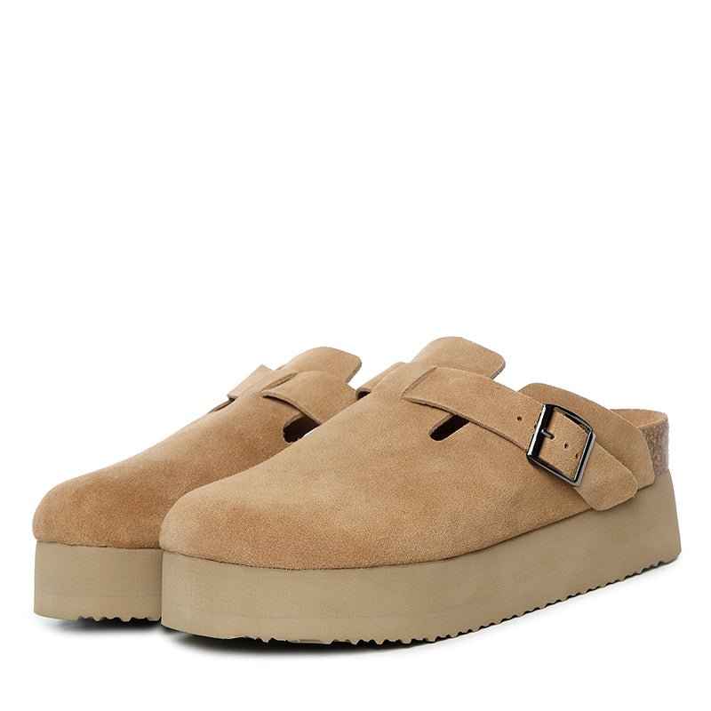 Leather Ziah Platform Ugg Slippers