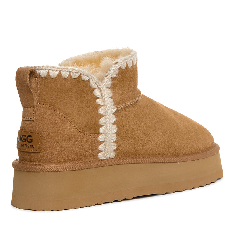 Premium Mini Platform Stitch Uggs